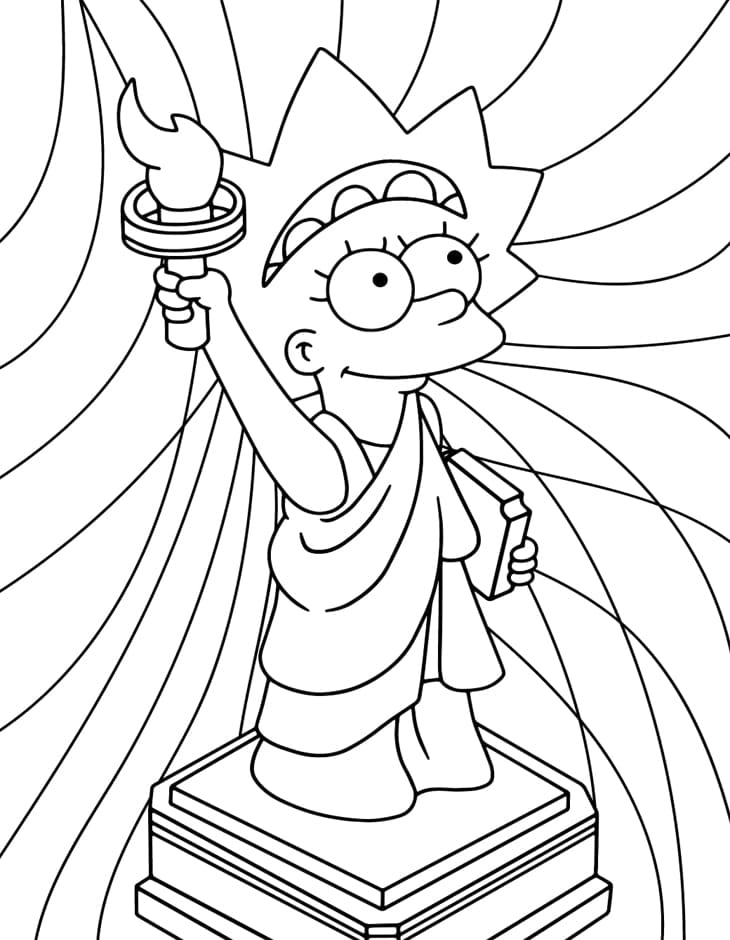 Lisa Simpson Frihedsgudinden Tegninger til Farvelægning