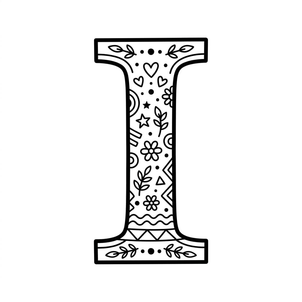 Lysende bogstav I Tegninger til Farvelægning