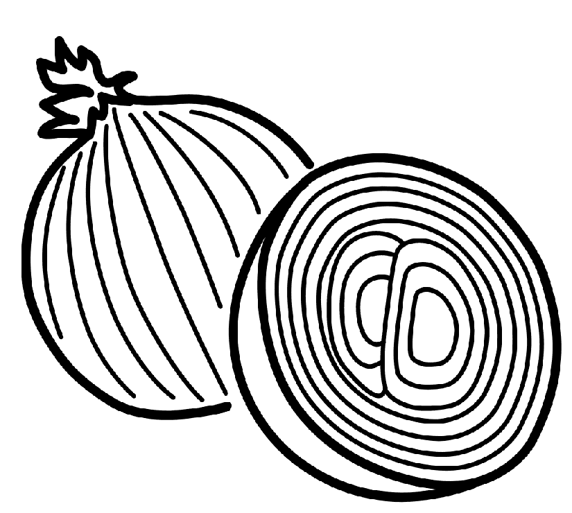 Meget simpelt løg Tegninger til Farvelægning