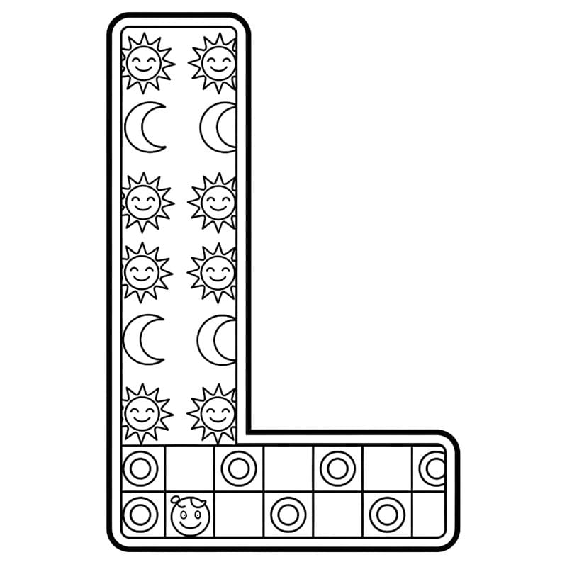 Mønstret bogstav L Tegninger til Farvelægning