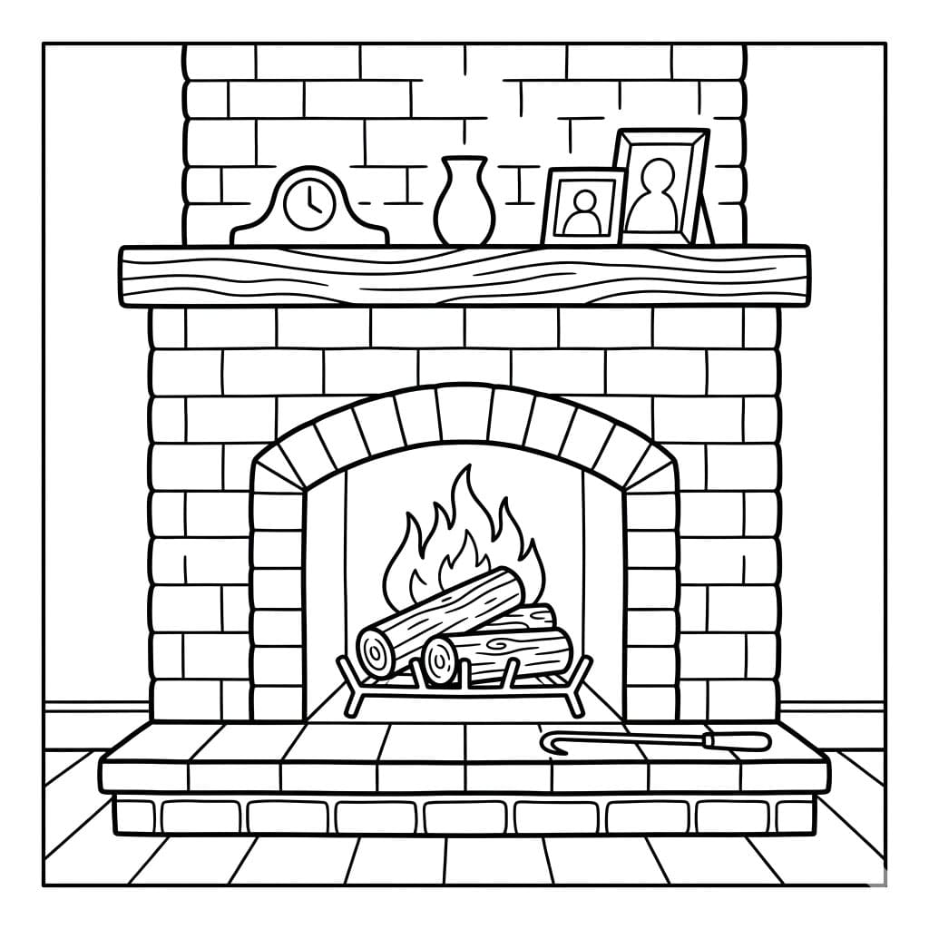 Murstens Ildsted Tegninger til Farvelægning