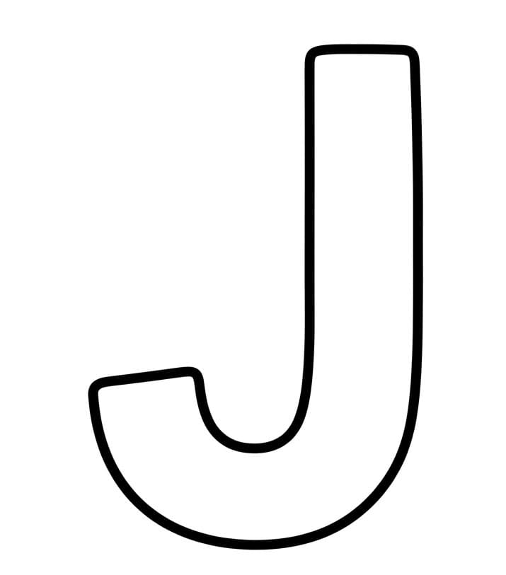 Neonkontur af bogstavet J Tegninger til Farvelægning