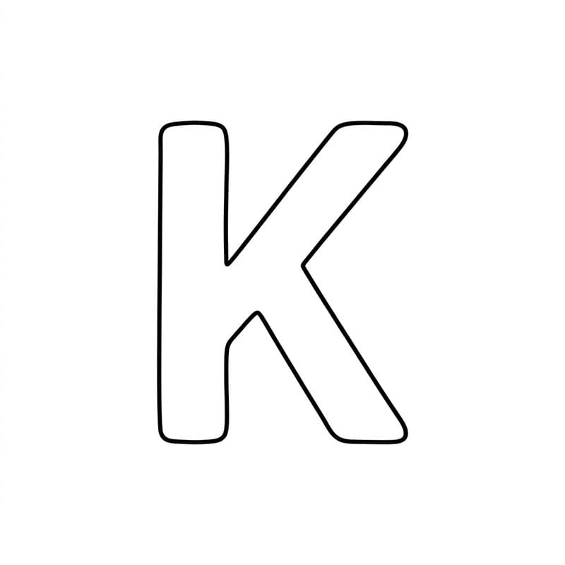Normalt bogstav K Tegninger til Farvelægning