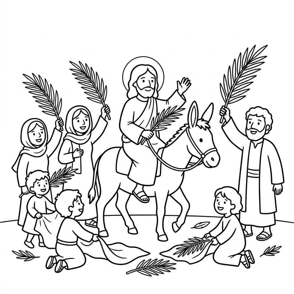 Palmesøndag Tegninger til Farvelægning