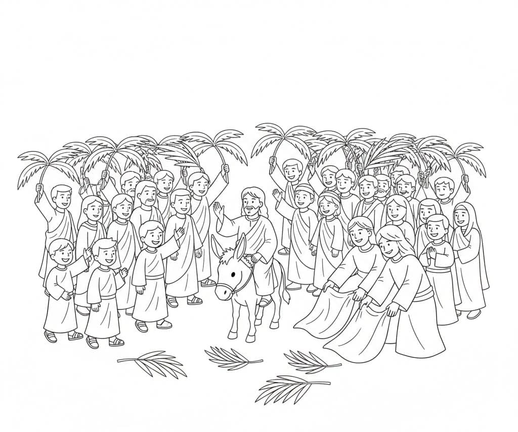 Palmesøndag-lodtrækning Tegninger til Farvelægning