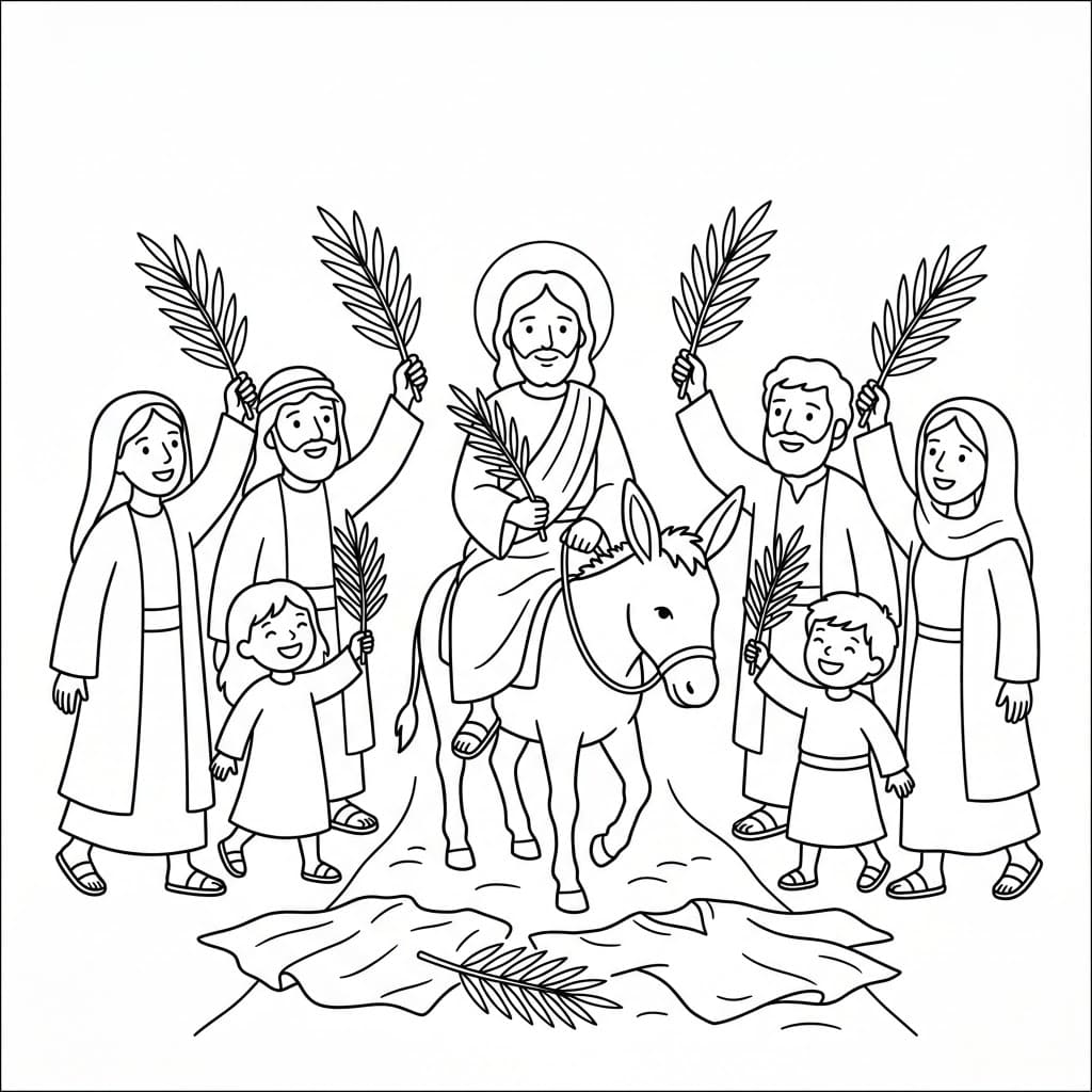 Palmesøndag Naturlig Tegninger til Farvelægning