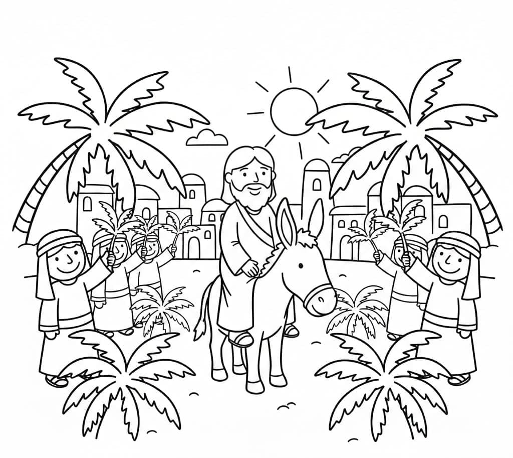 Palmesøndag-serien Tegninger til Farvelægning