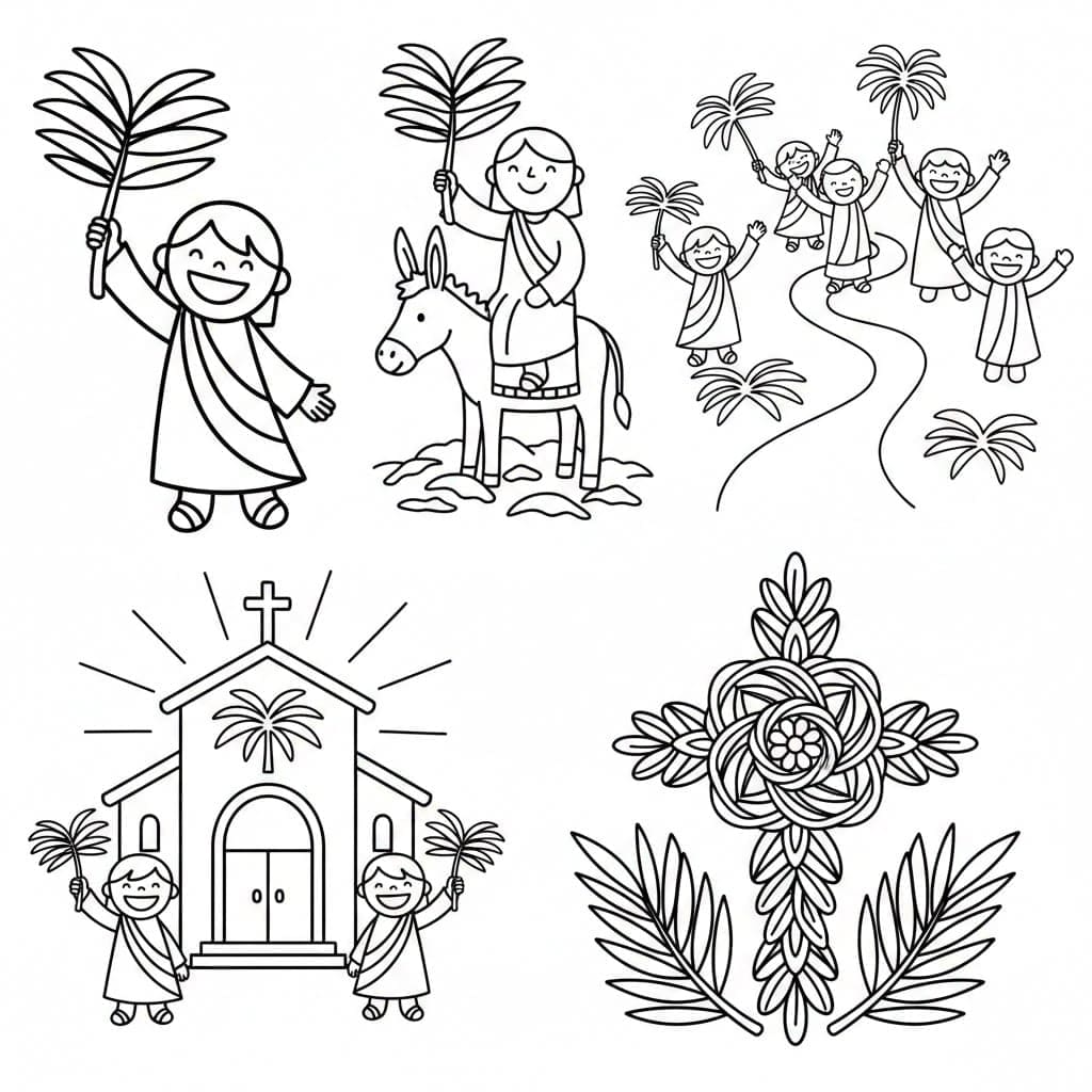 Palmesøndag til udskrivning Tegninger til Farvelægning