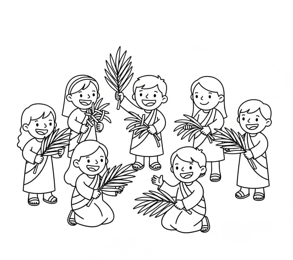 Palmesøndag til udskrivning for børn Tegninger til Farvelægning