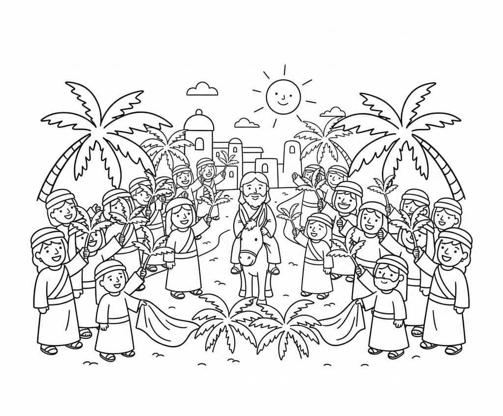 Palmesøndage er normalt gratis Tegninger til Farvelægning