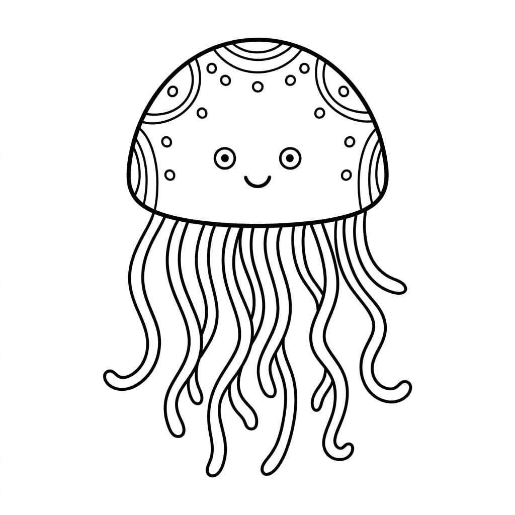 Prikket Vandmand Tegninger til Farvelægning