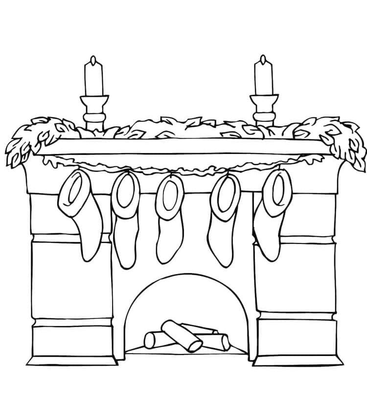 Printbar jul Ildsted Tegninger til Farvelægning