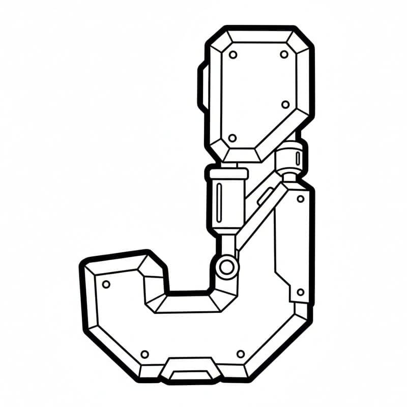 Robotbogstavet J Tegninger til Farvelægning