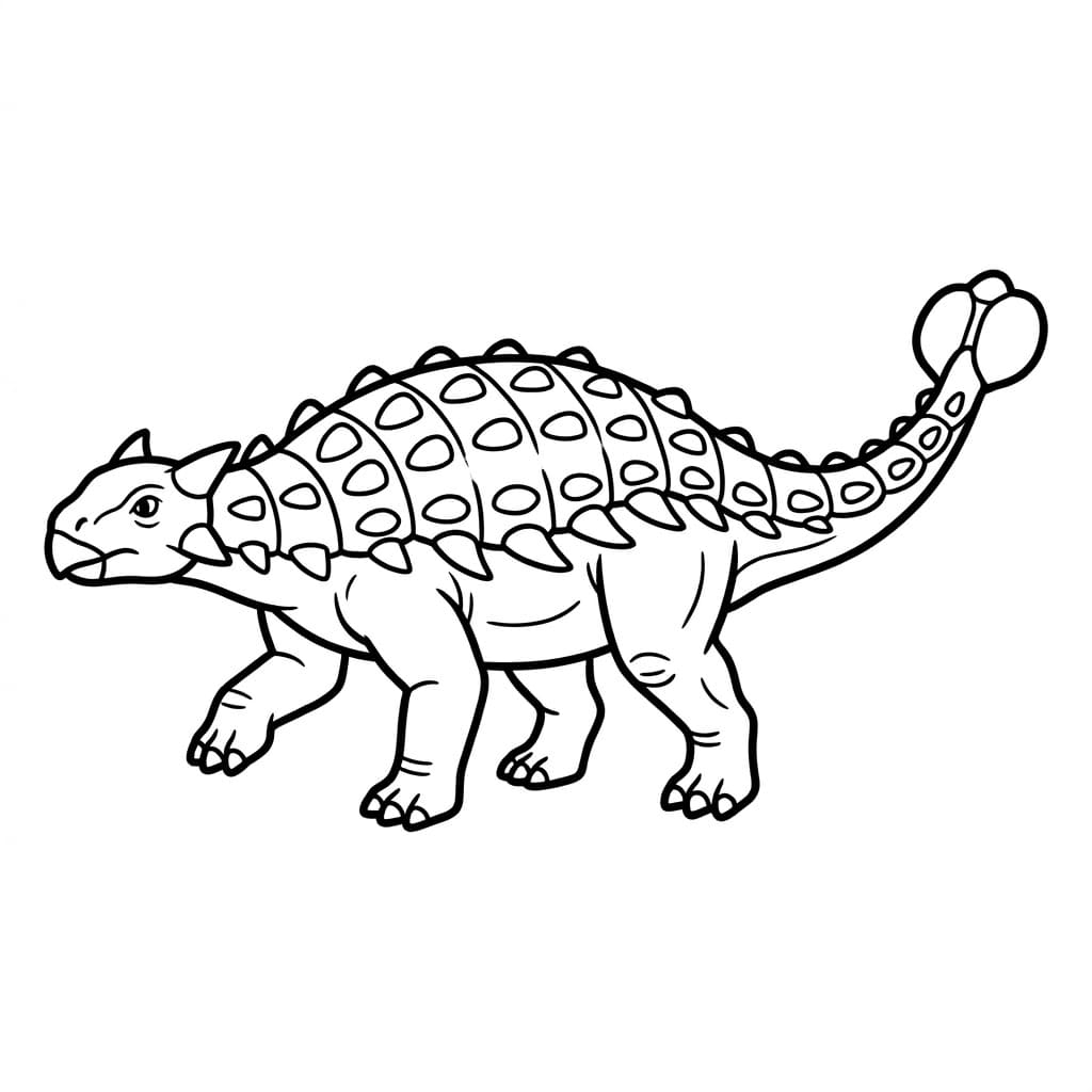 Rolig Ankylosaurus Tegninger til Farvelægning