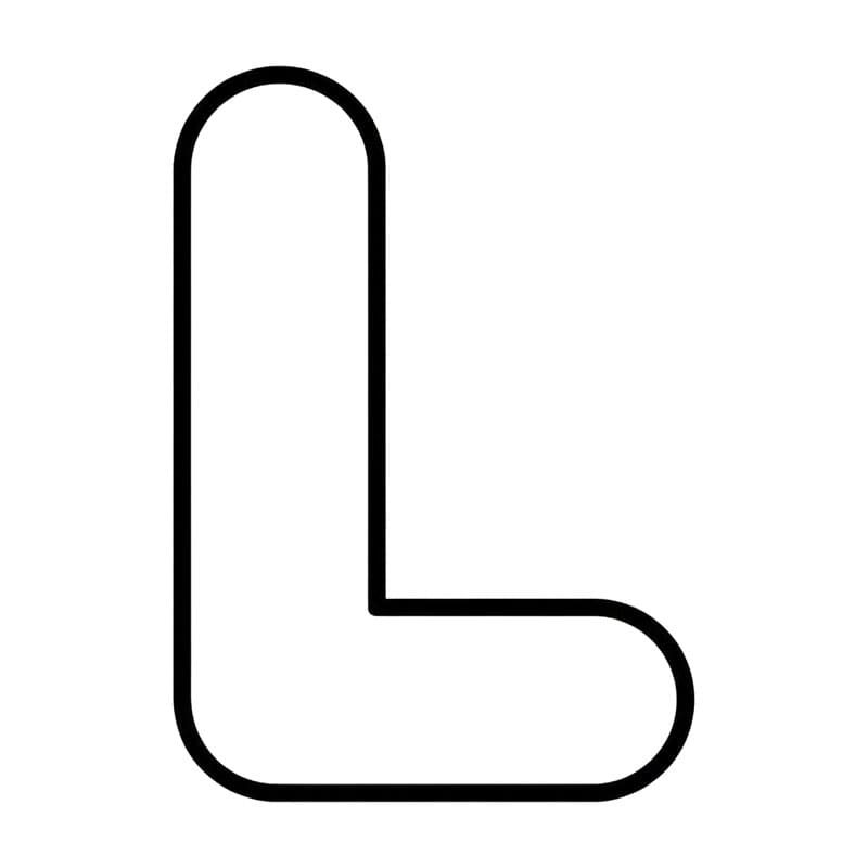 Rundt bogstav L Tegninger til Farvelægning