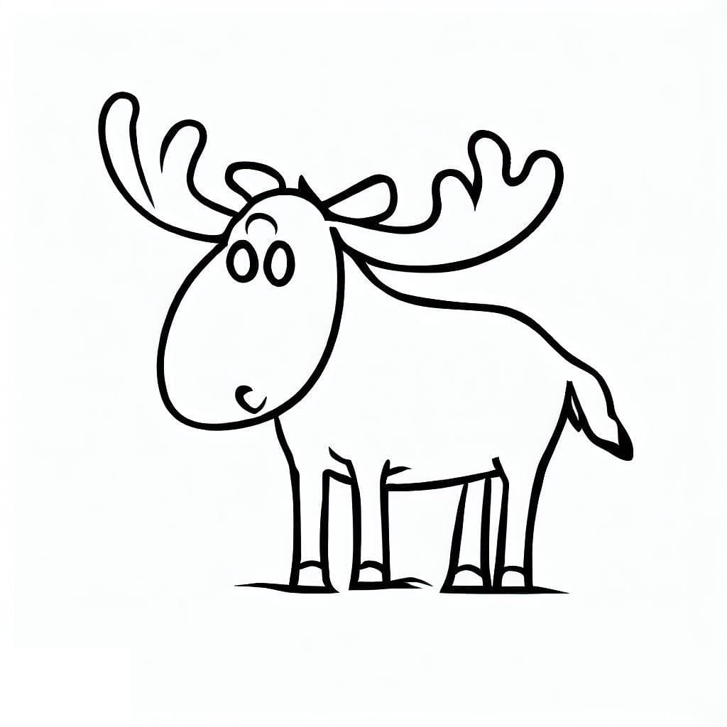 Simpel elg Tegninger til Farvelægning