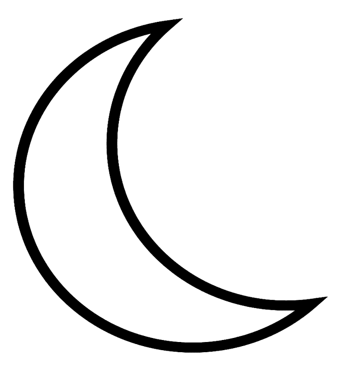 Simpel halvmåne Tegninger til Farvelægning