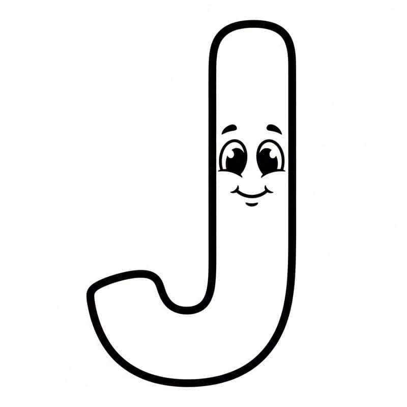 Smilbogstavet J Tegninger til Farvelægning