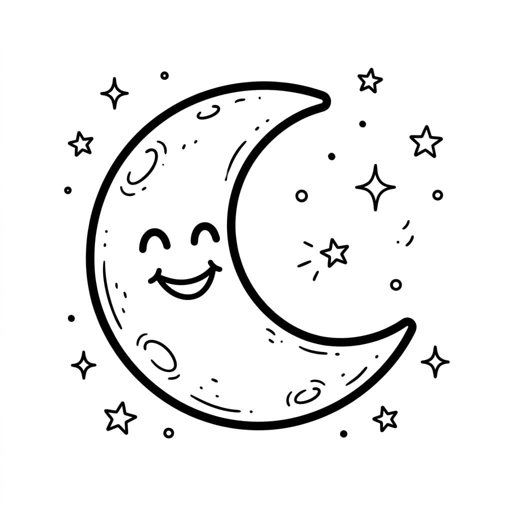 Måne Tegninger til Farvelægning