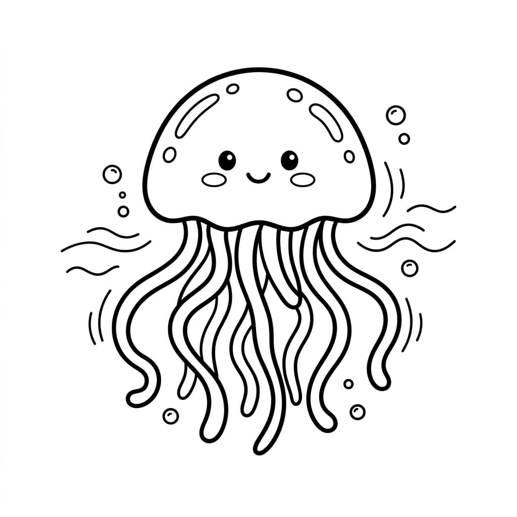 Smilende Vandmand Tegninger til Farvelægning