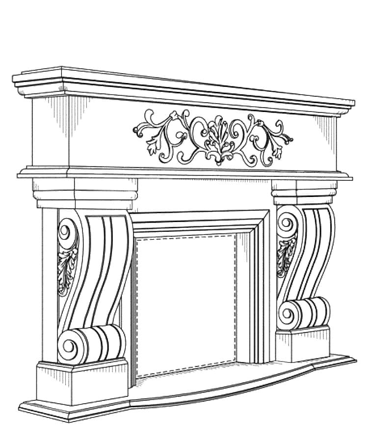 Smukke Ildsted Tegninger til Farvelægning
