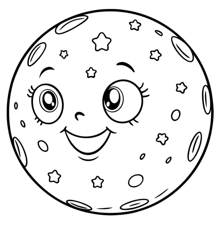 Sød fuldmåne Tegninger til Farvelægning