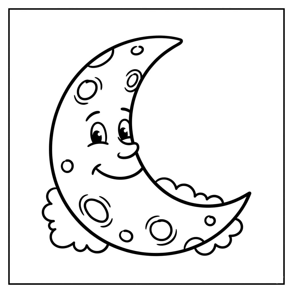 Sød Halvmåne Tegninger til Farvelægning