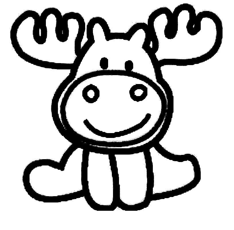 Sød lille elg Tegninger til Farvelægning
