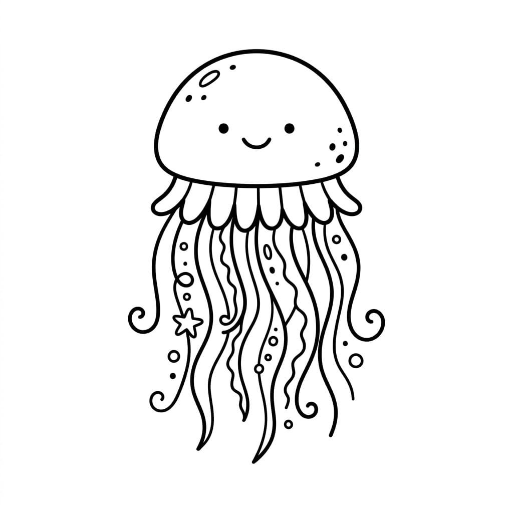 Søde Vandmand Tegninger til Farvelægning