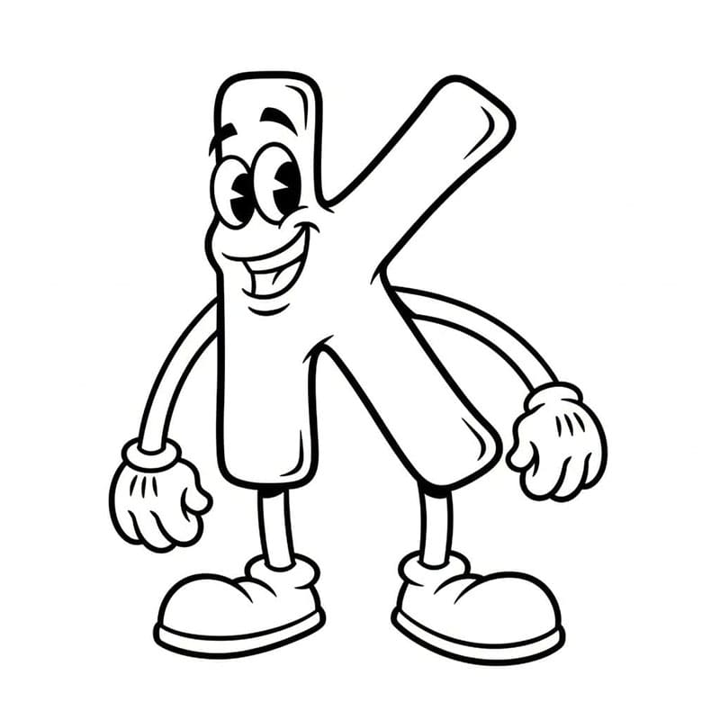 Sødt bogstav K Tegninger til Farvelægning