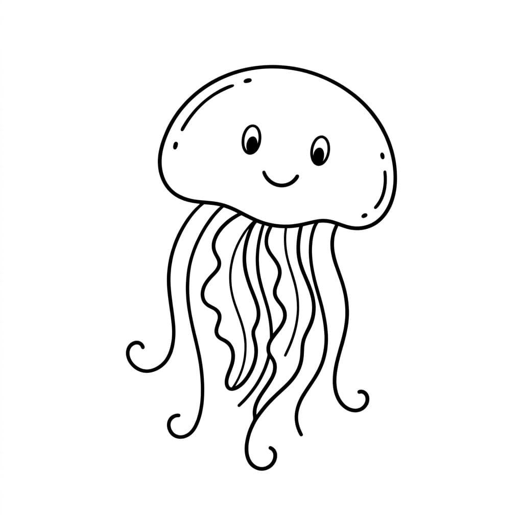 Sødt Vandmand Tegninger til Farvelægning