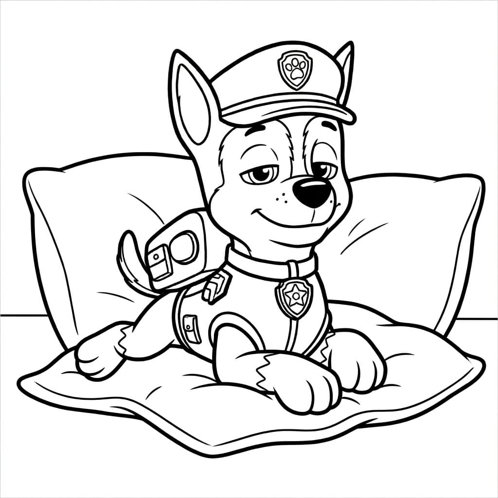 Sovende Chase Tegninger til Farvelægning