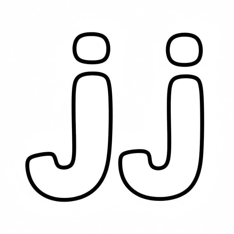Bogstavet J Tegninger til Farvelægning