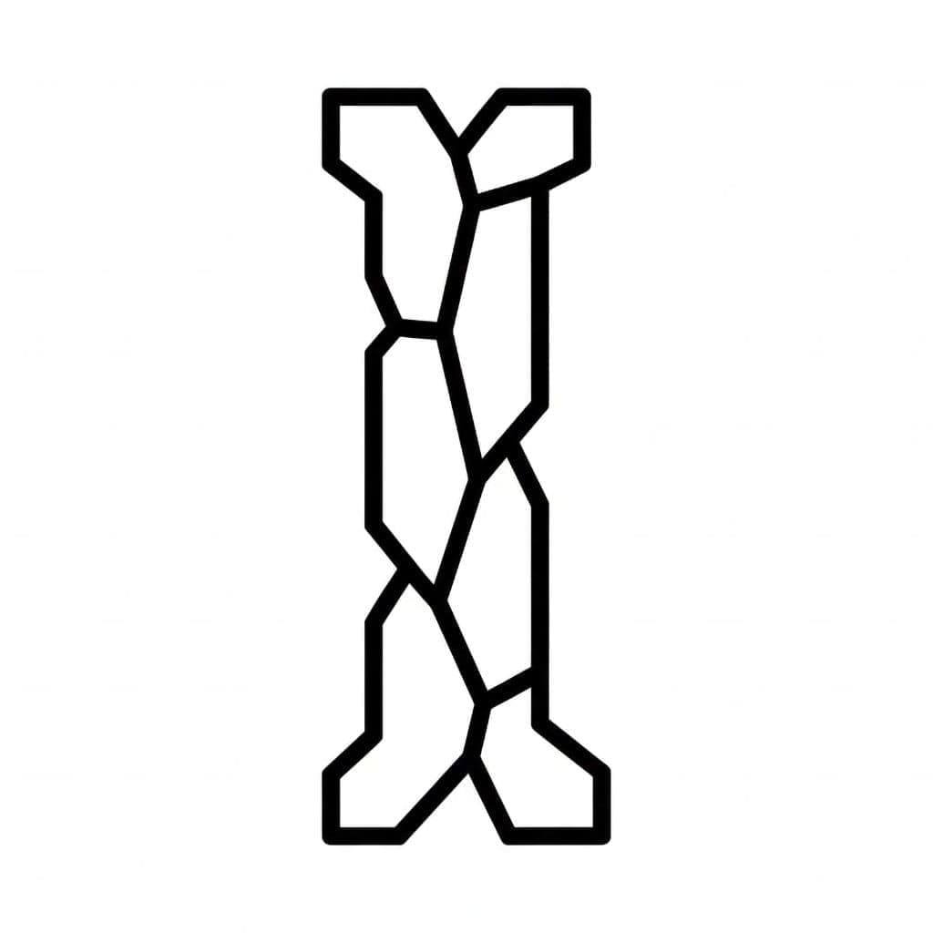 Spids vinkel på bogstavet I Tegninger til Farvelægning