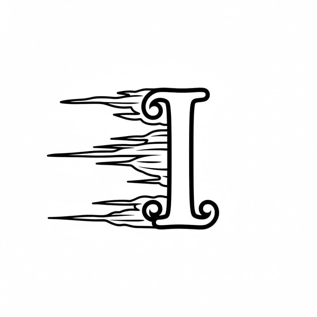 Spor bogstavet I Tegninger til Farvelægning