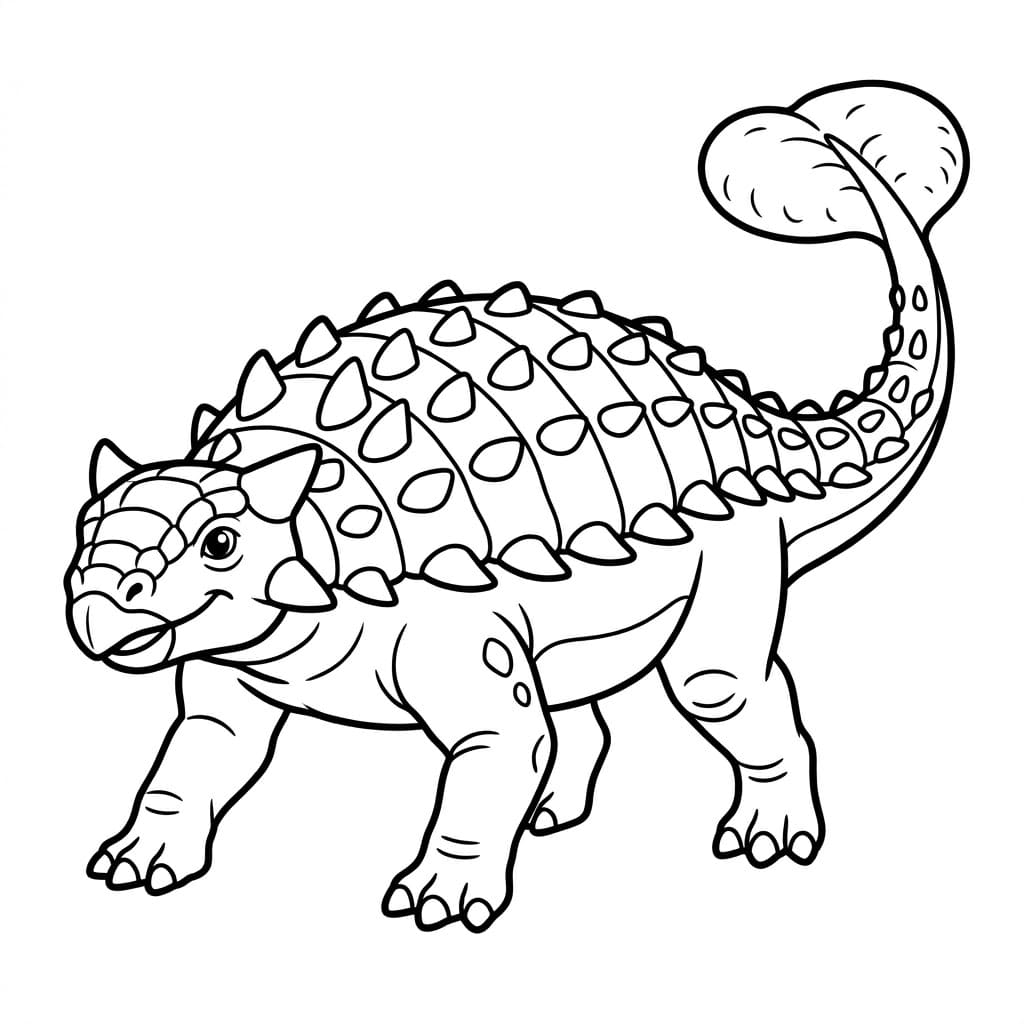 Stærk Ankylosaurus Tegninger til Farvelægning