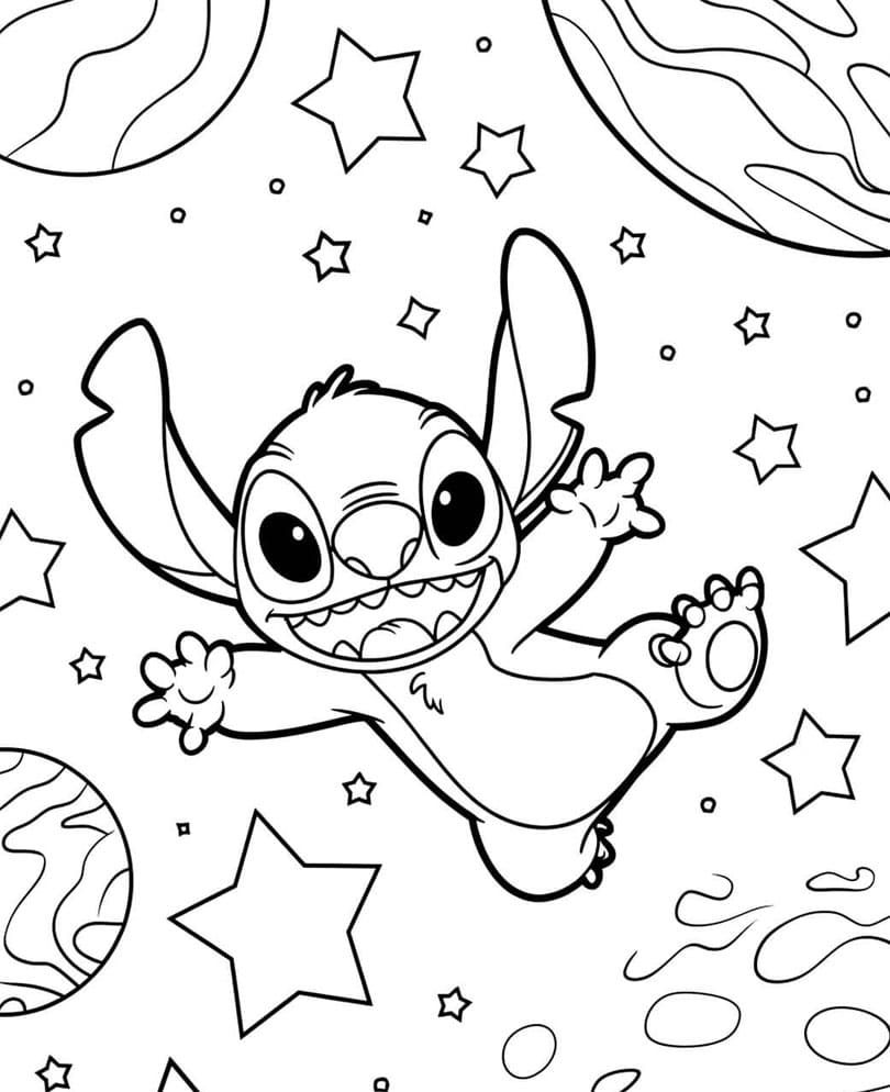 Stitch i rummet Tegninger til Farvelægning