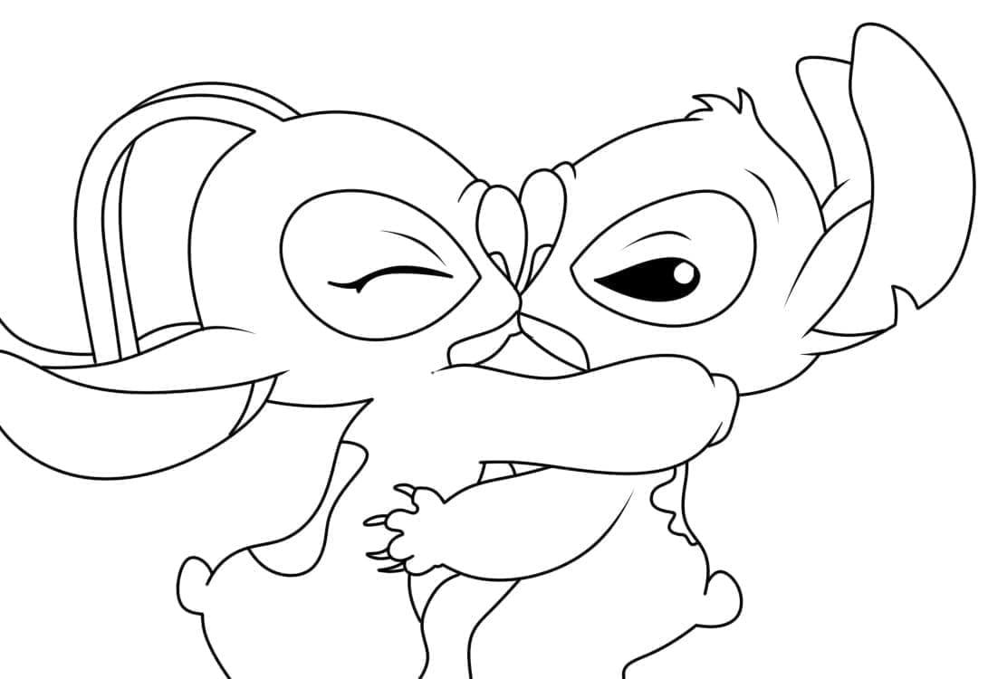 Stitch és Angel Tegninger til Farvelægning