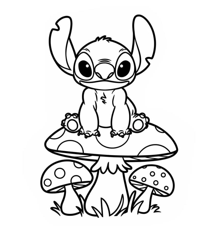 Stitch på svampe Tegninger til Farvelægning