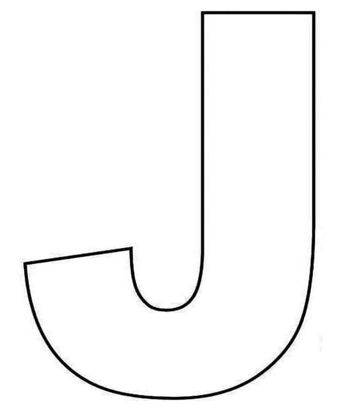 Stort bogstav J Tegninger til Farvelægning