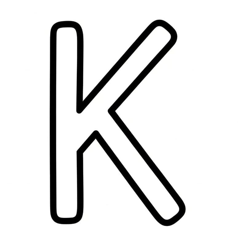 Studerendes håndskrift Bogstavet K Tegninger til Farvelægning