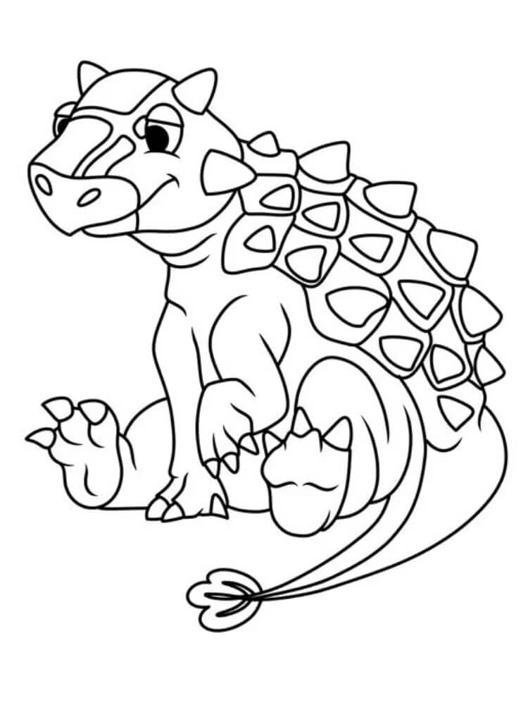 Tegneserie Ankylosaurus Tegninger til Farvelægning