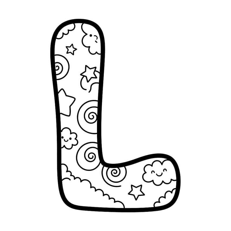 Tegneseriestil Bogstavet L Tegninger til Farvelægning