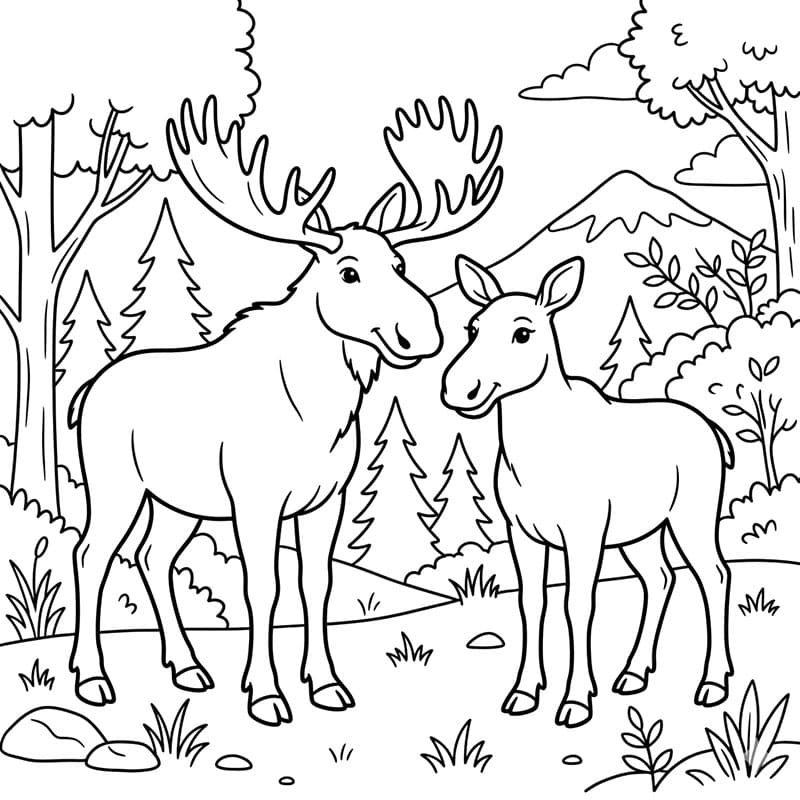 To elge sammen Tegninger til Farvelægning