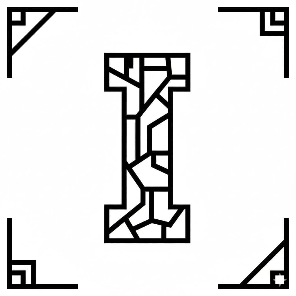 Bogstavet I Tegninger til Farvelægning