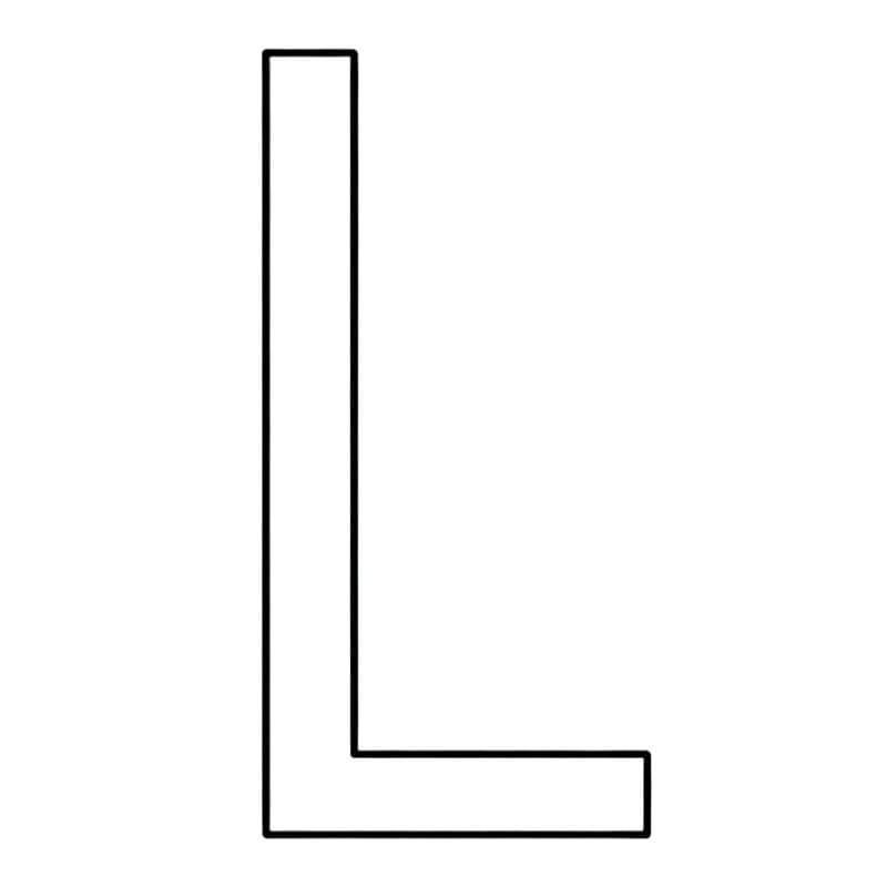 Tyndt bogstav L Tegninger til Farvelægning