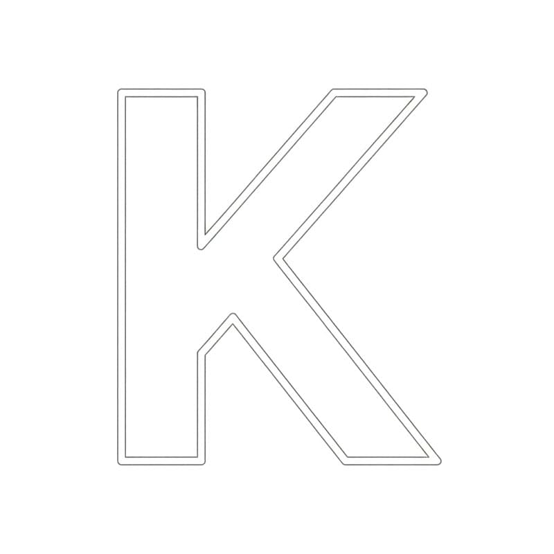 Tyndt spor af bogstavet K Tegninger til Farvelægning
