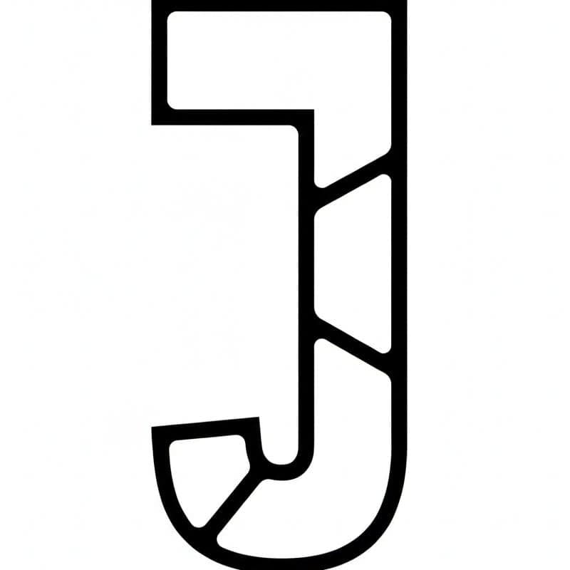 Udskæring af bogstavet J Tegninger til Farvelægning