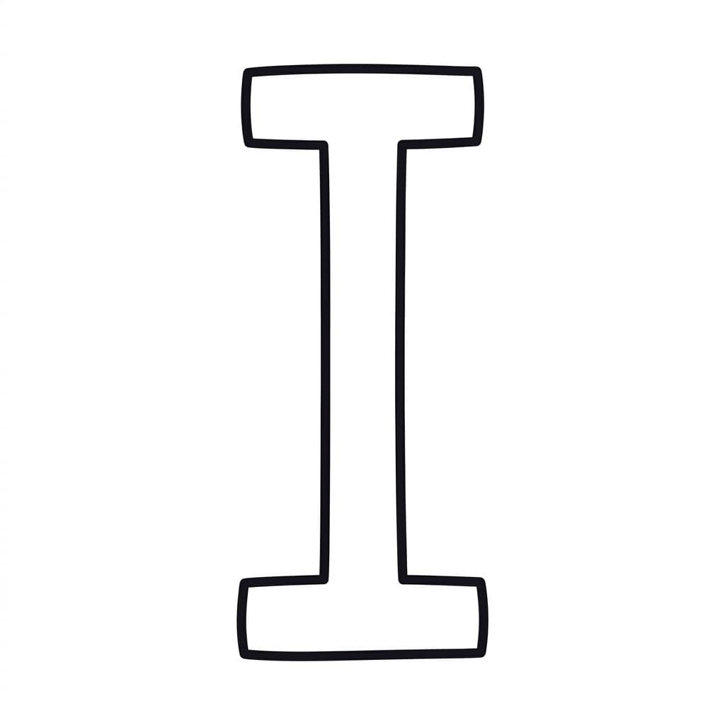 Vævet stof bogstav I Tegninger til Farvelægning