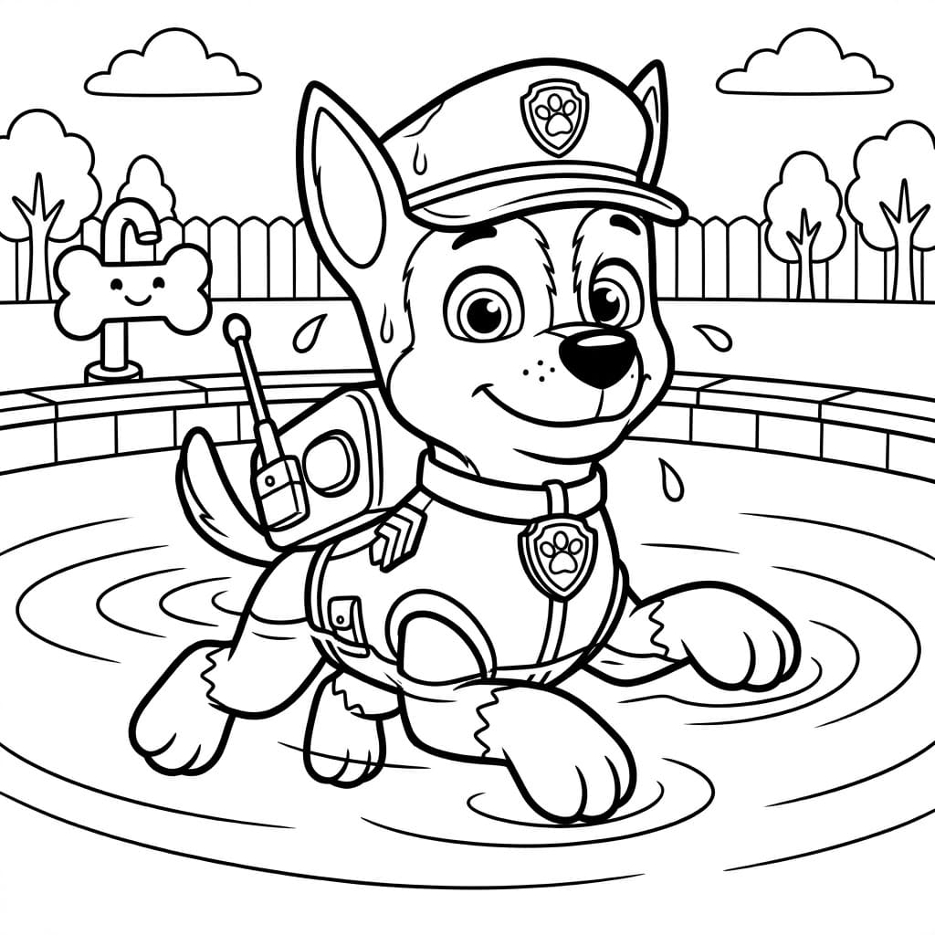 Vandleg Chase Tegninger til Farvelægning